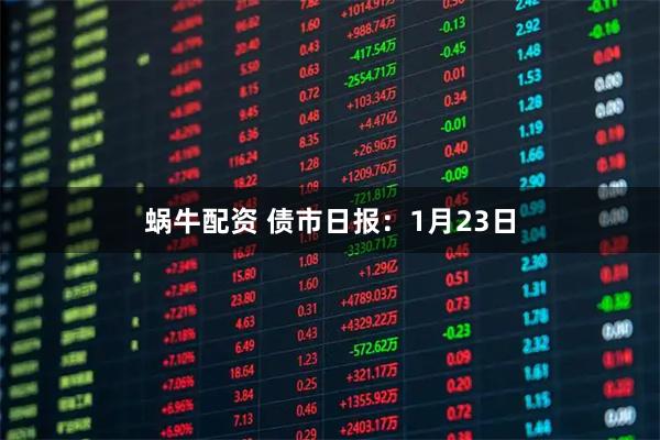 蜗牛配资 债市日报：1月23日